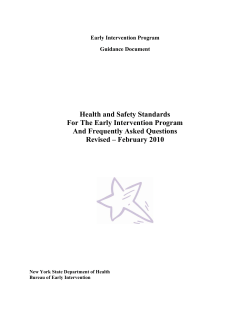 Health and Safety Standards for the Early Intervention Program