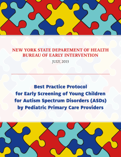 The Best Practice Protocol for Early Screening of Young Children for Autism Spectrum Disorders (ASDs) by Pediatric Primary Care Providers