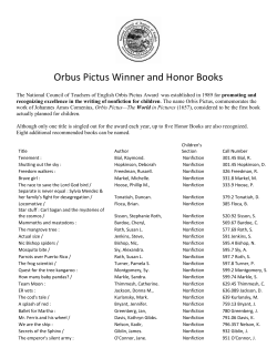 Orbus Pictus Award and Honor Books