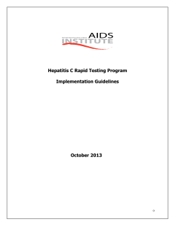 HCV Rapid Testing Program Implementation Guidelines (October 2013)