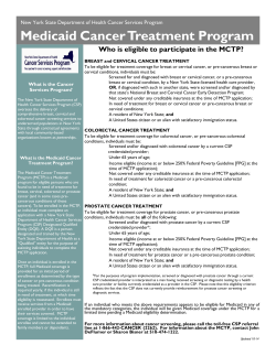 Medicaid Cancer Treatment Program Eligibility