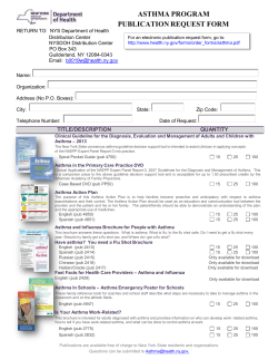 Asthma Program Publication Request Form
