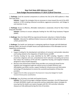 State Budget Recommendations FY2014-2015, March 2014