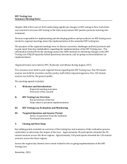 HIV Testing Law Summary Meeting Notes