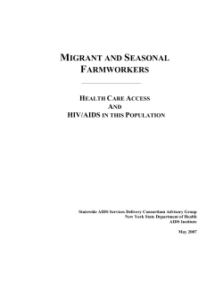 Migrant and Seasonal Farmworkers - Health Care Access and HIV/AIDS in this Population