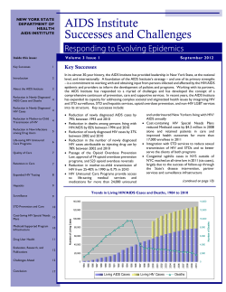 AIDS Institute Successes and Challenges: Responding to Evolving Epidemics