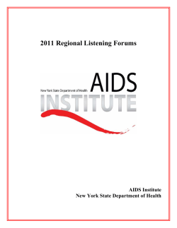 2011 Regional Listening Forums Report