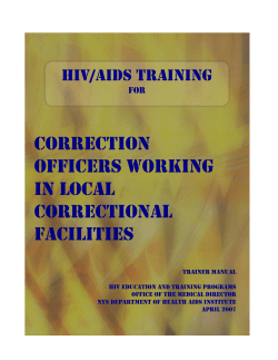 Correctional Officers Working in Local Correctional Facilities - Trainer Manual