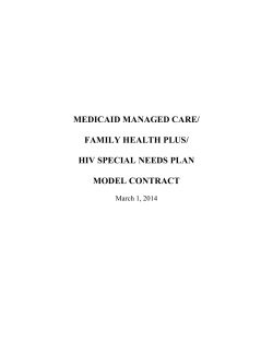 Medicaid Managed Care/Family Health Plus/HIV Special Needs Plan Model Contract