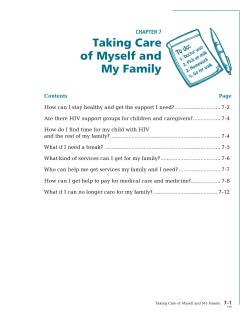 Taking Care of Myself and My Family