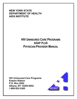 ADAP Plus - Physician Provider Manual