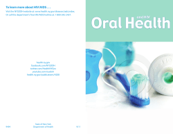 Oral Health and HIV - Booklet, September 2011(English)