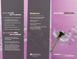 Partner Services: Patient's Guide, September 2010