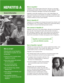 Hepatitis A: General Information - Brochure, July 2011 (English)