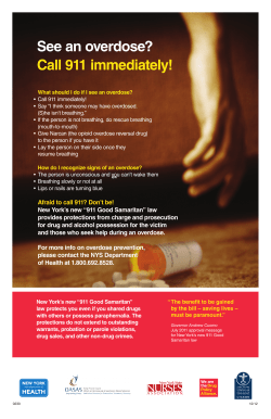 See An Overdose? Call 911 Immediately! - Poster