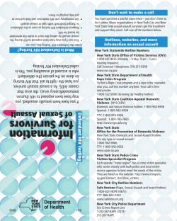 Information for Survivors of Sexual Assault