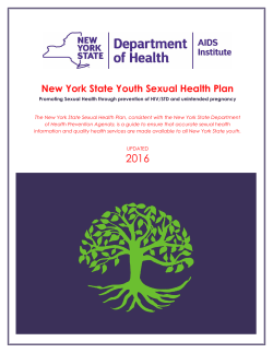 New York State Youth Sexual Health Plan: Promoting Sexual Health Through Prevention of HIV/STD and Unintended Pregnancy 2016