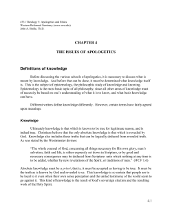 Chapter 4 The Issues of Apologetics