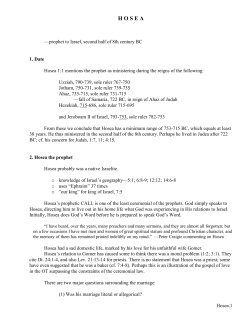 Chapter 3: Hosea