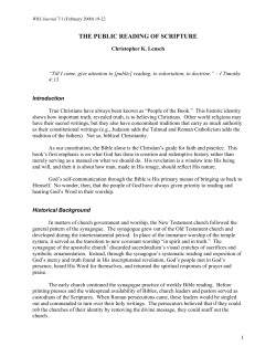The Public Reading of the Scriptures