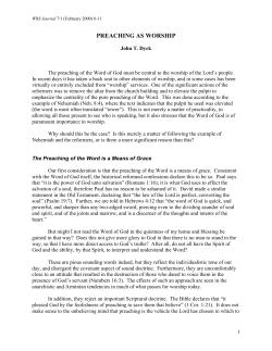 Dyck - Preaching as Worship