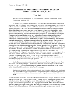 Hall - American Persbyterian History 2