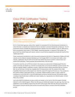 Cisco IPv6 Certification Testing
