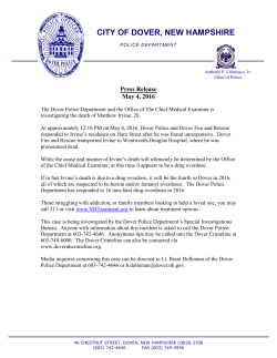 PR-2016-05-04 Matthew Irvine Death