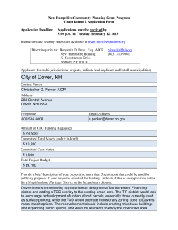 New Hampshire Community Planning Grant Program, Round 2 Application (2013)