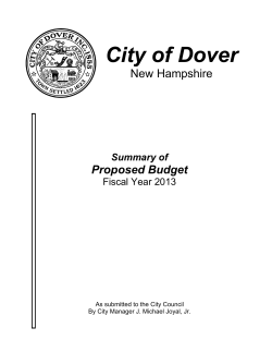 FY2013 Budget Summary