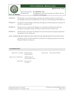 FY12 Resolution - Establishment of City Manager Expectations