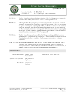 FY10 Resolution Adopting City Manager Contract Amendment