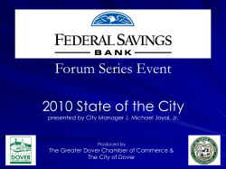 2010 State of the City Presentation 2010