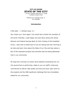 2008 State of the City - Speech