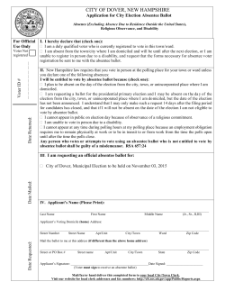 Absentee Ballot Application 2015