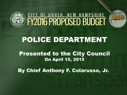 FY16 Budget Presentation, Police