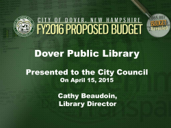 FY16 Budget Presentation, Library