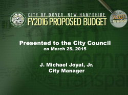FY16 Budget Presentation, City Manager