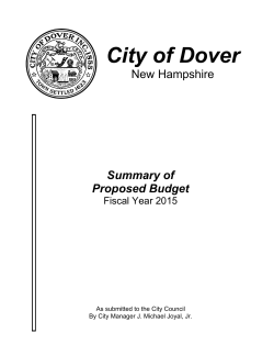 FY2015 Proposed City of Dover Budget Summary