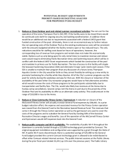 FY2014 Potential Budget Adjustments, Priority Based Budgeting