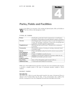 Master Plan 2009, Chapter 4 - Recreation, Parks Section