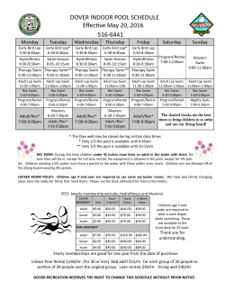 Pool Schedule