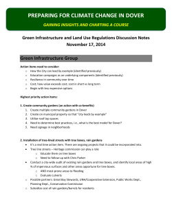 Green Infrastructure and Land Use Regulations Discussion Notes 11.17.2014