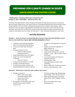 Climate Change Workshop, Notes