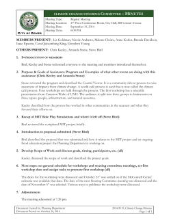Climate Change Steering Committee meeting minutes, 9/15/2014