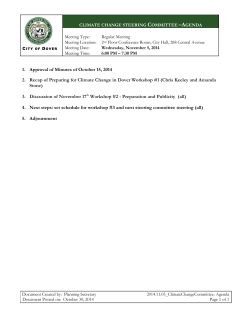 Climate Change Steering Committee meeting agenda, 11/5/2014