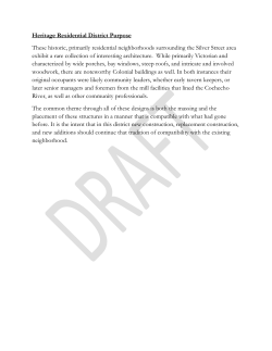 Heritage Residential District Purpose Statement (2014)
