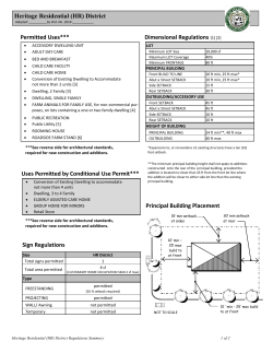 Heritage Residential District Posted Regulations (2014)