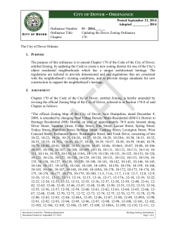 Heritage Residential District Posted Proposed Regulations (2014)