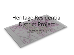 Planning Board Update on Neighborhood Heritage District (2014)
